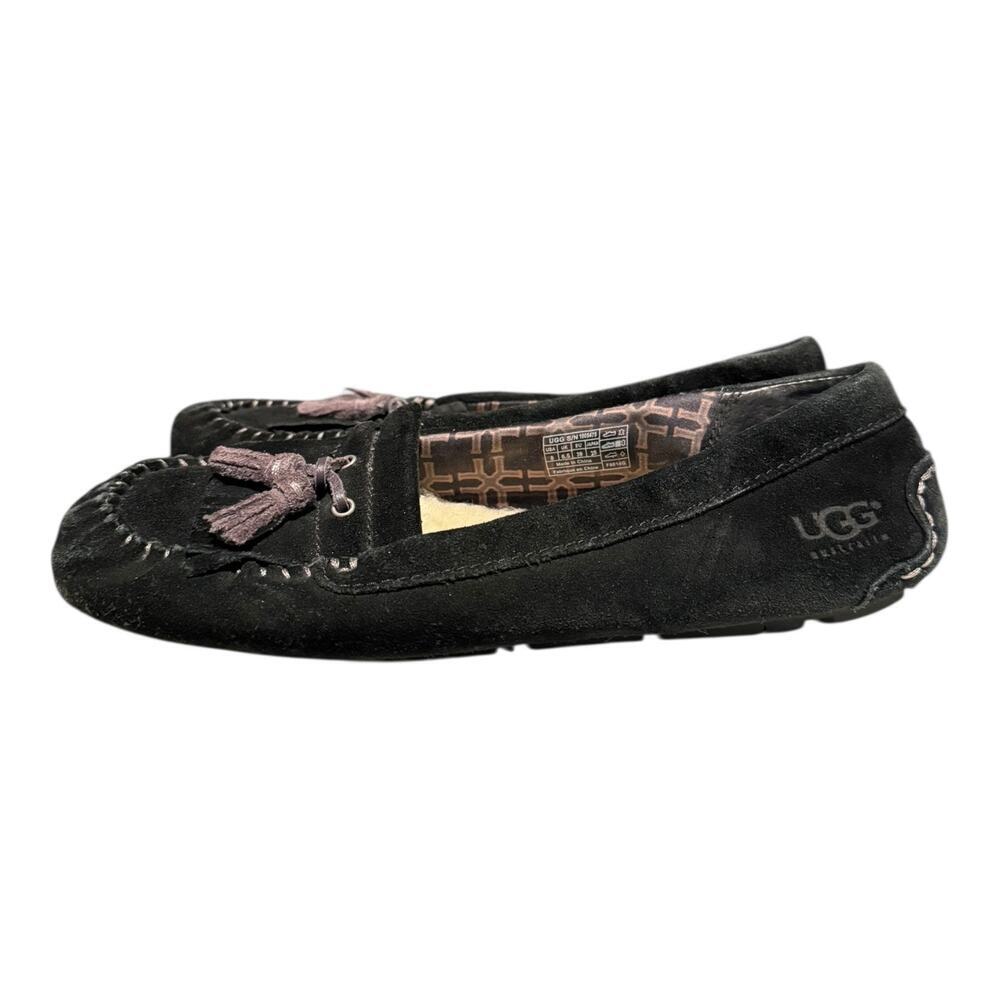 UGG 1005475 Lizzy Moccasin Slippers Black Women's Size 8 Tassels Slip On - Picture 5 of 9